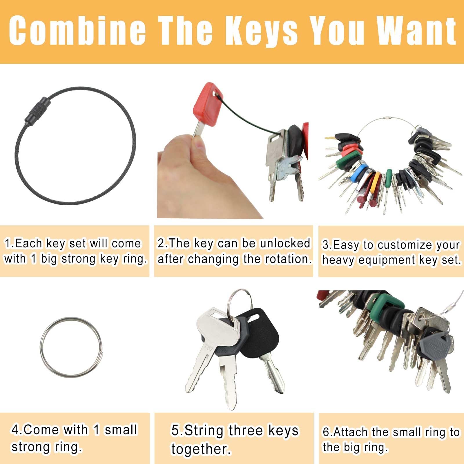 Mua 48 PCS Heavy Equipment Key Master Set Equipment Master Machine Keys ...