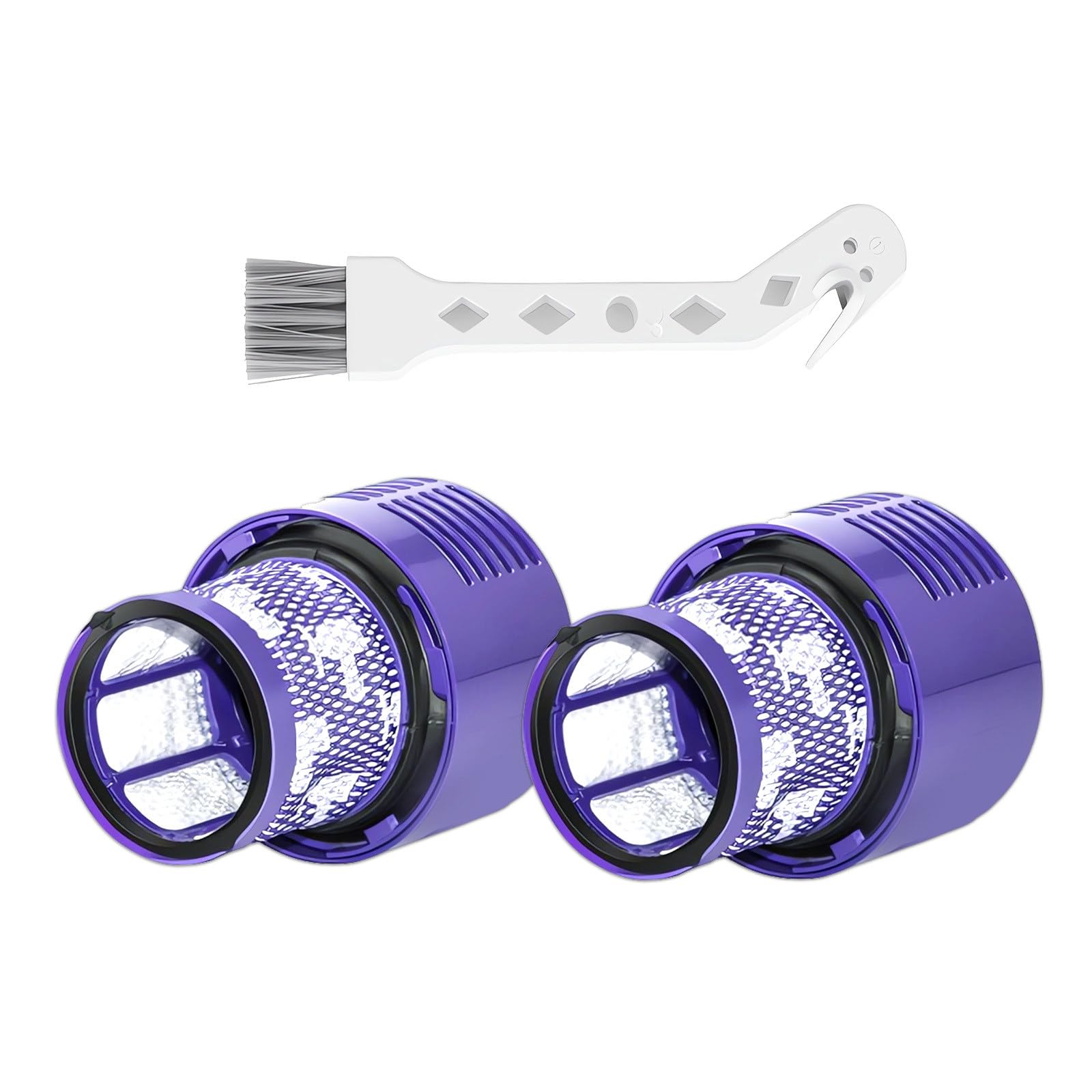 Photo 1 of V10 Filters for Dyson V10 Cyclone Series, V10 Animal, V10 Absolute, V10 Total Clean, SV12, Part no.969082-01, 2 Pack Filters and 1 Clean Brush