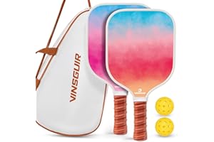 VINSGUIR Pickleball Paddles Set of 2, USAPA Approved Fiberglass Surface Pickleball Set with 2 Rackets, Balls & Stylish Bag, Ideal Gift for Women