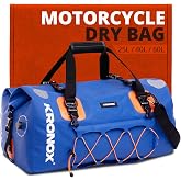 KRONOX Motorcycle Duffel Bag Waterproof, 40L Blue &ndash; Durable Motorcycle Luggage &amp; Saddle Bags. Back Seat Dry Bag for Travel, Commute &amp; Dirt Bike Gear