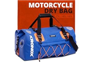 KRONOX Motorcycle Duffel Bag Waterproof, 40L Blue – Durable Motorcycle Luggage & Saddle Bags. Back Seat Dry Bag for Travel, Commute & Dirt Bike Gear