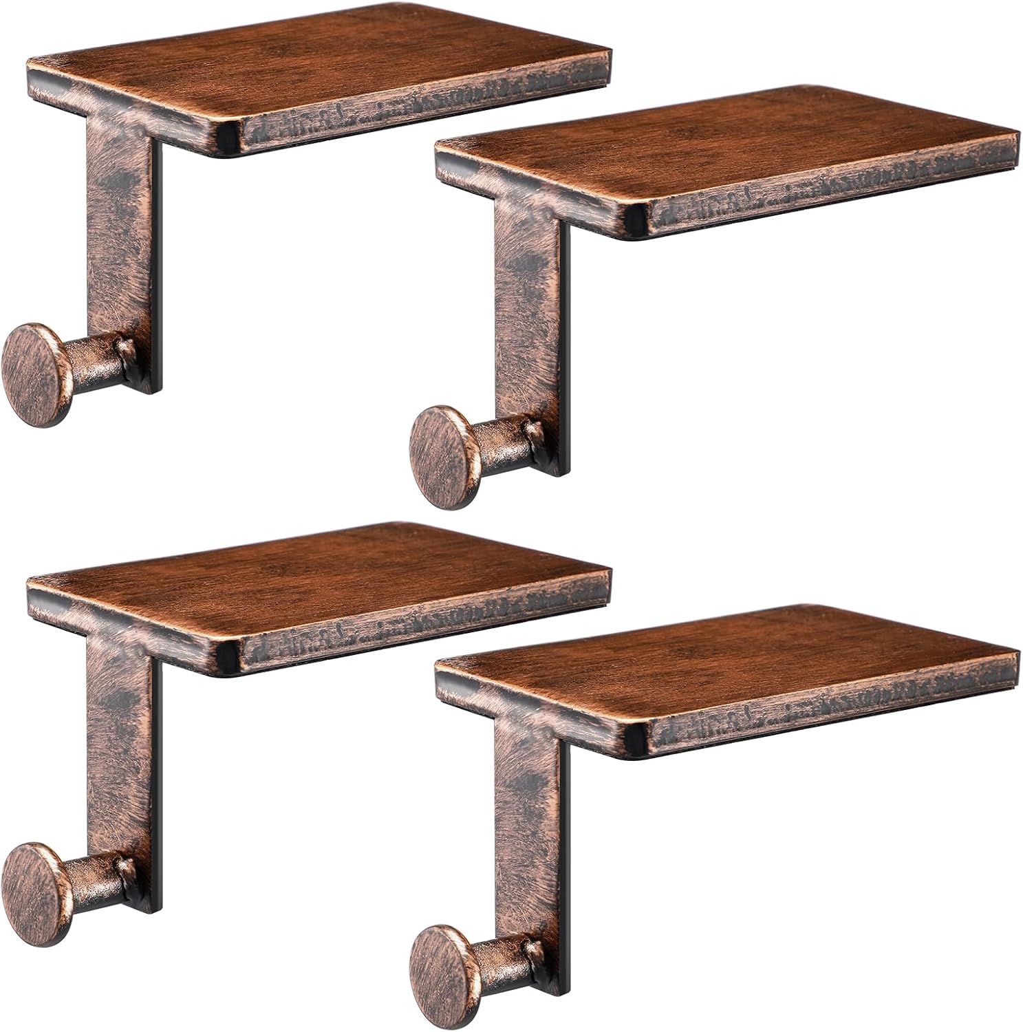 Stockings & Holders - Landhoow Christmas Stocking Holder Heavy Duty Mantel Stocking Hanger Durable Wrought Iron Garland Hanger with Protective Pad Metal Hanging Holder for Fireplace Shelf Xmas(4 Pcs, Vintage Bronze)