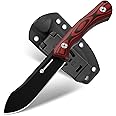 DRACHENADER 8.23“ Fixed Blade Camping Knife, D2 Steel Full Tang Knife, G10 Handle Hunting Knife with Horizontal Carry Kydex S