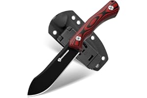 DRACHENADER 8.23“ Fixed Blade Camping Knife, D2 Steel Full Tang Knife, G10 Handle Hunting Knife with Horizontal Carry Kydex S