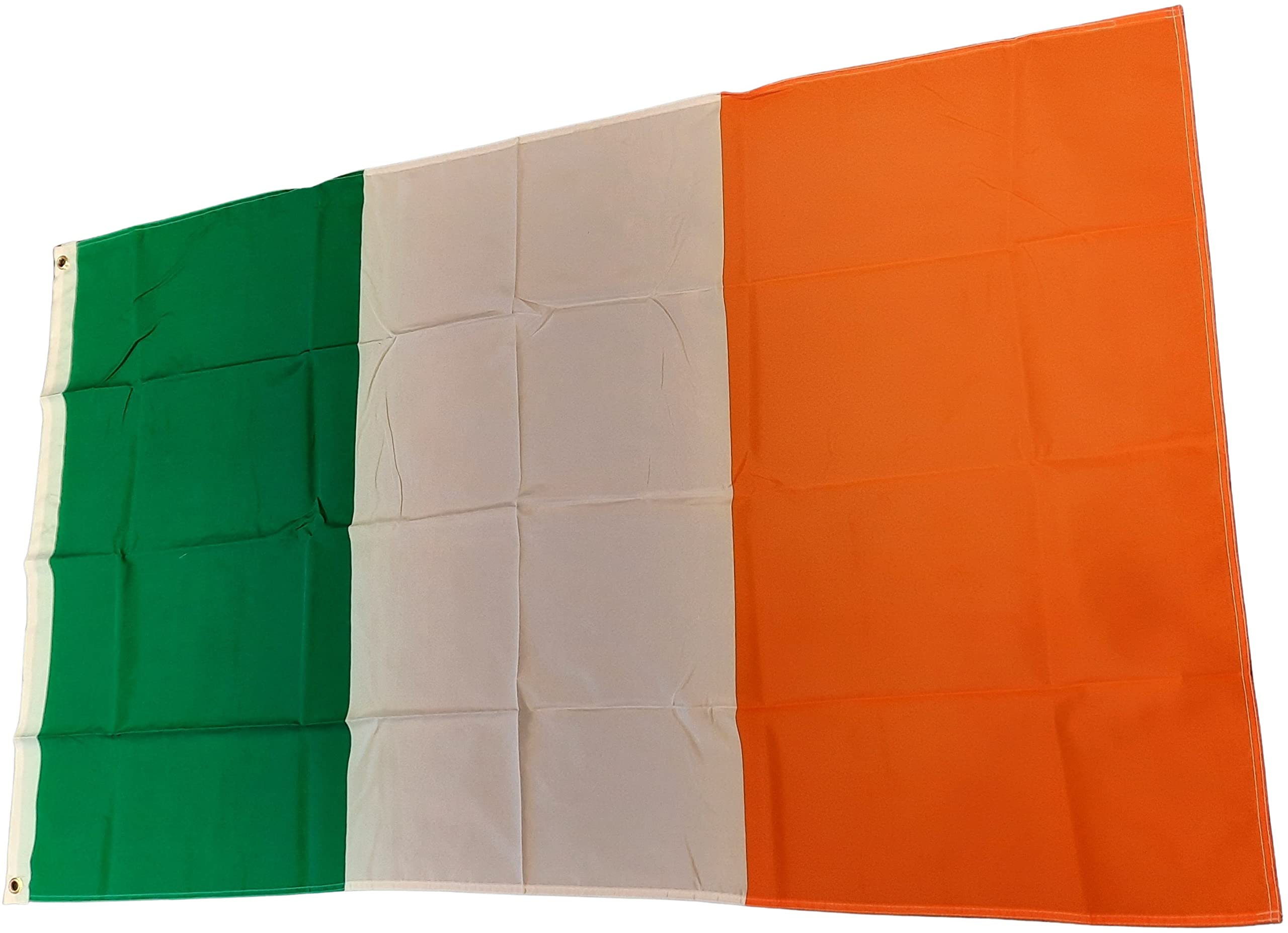 NWFlags Ireland Flag 5ft x 3ft 75d Premium Polyester Suitable For Flagpoles | Strong Polyester 5x3 foot material Irish flag with Eyelets