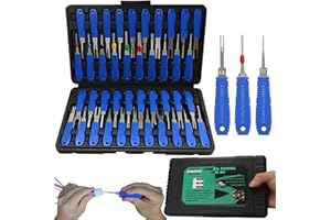 XLWJBES Terminal Removal Tool Kit - 41pcs Electrical Pin Removal Tools Automotive Depinning Tool Kit with Blow-Molded Case for Most Connector, Blue