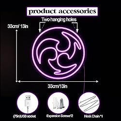 Anime Purple LED Neon Sign for Room,Game Room,Party