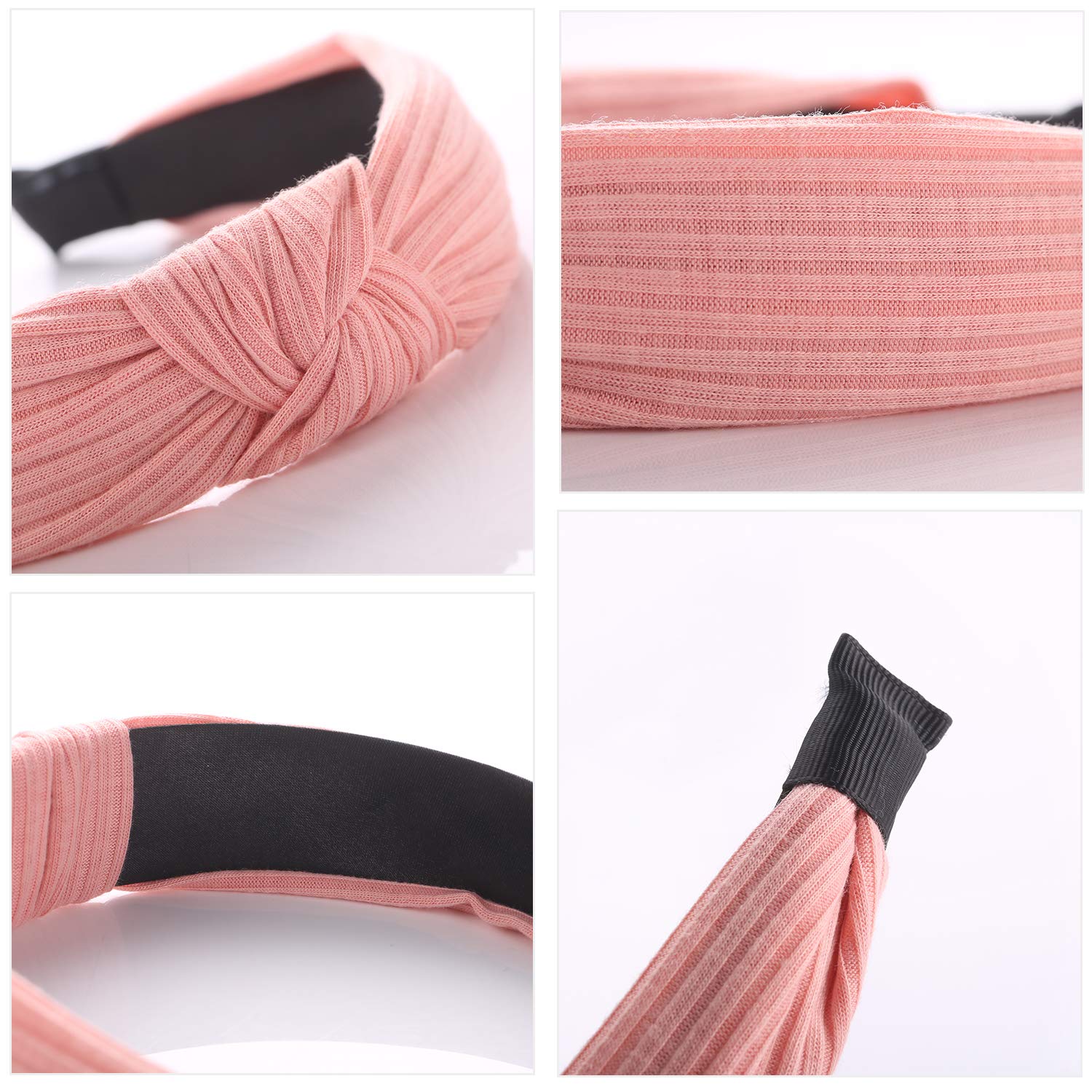 Knotted Headbands for Women Girls, Funtopia 9 Pcs Wide Plain Turban Headband Fashion Cross Knot Hair Bands with Solid Colors : Beauty