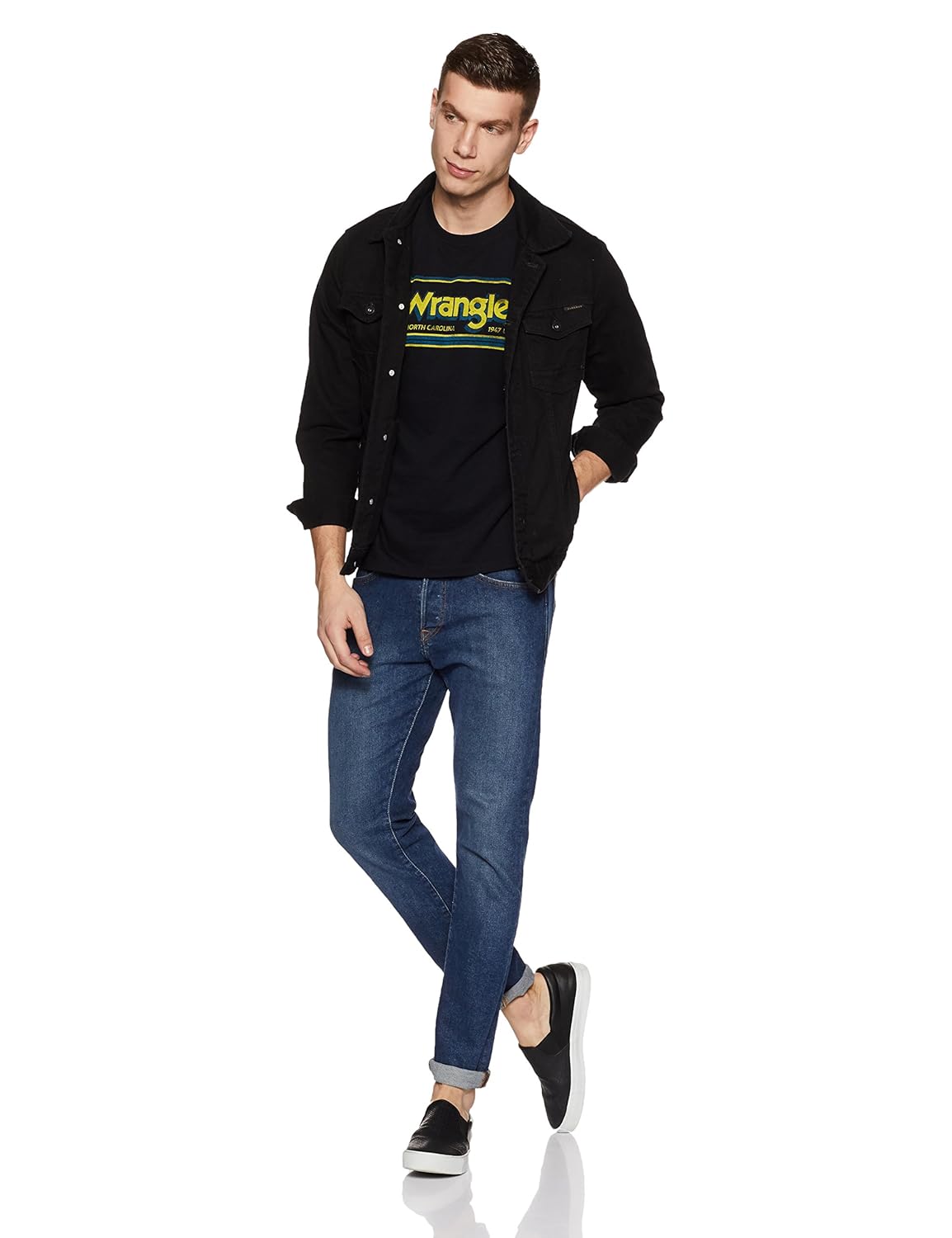 wrangler men's solid regular fit t-shirt