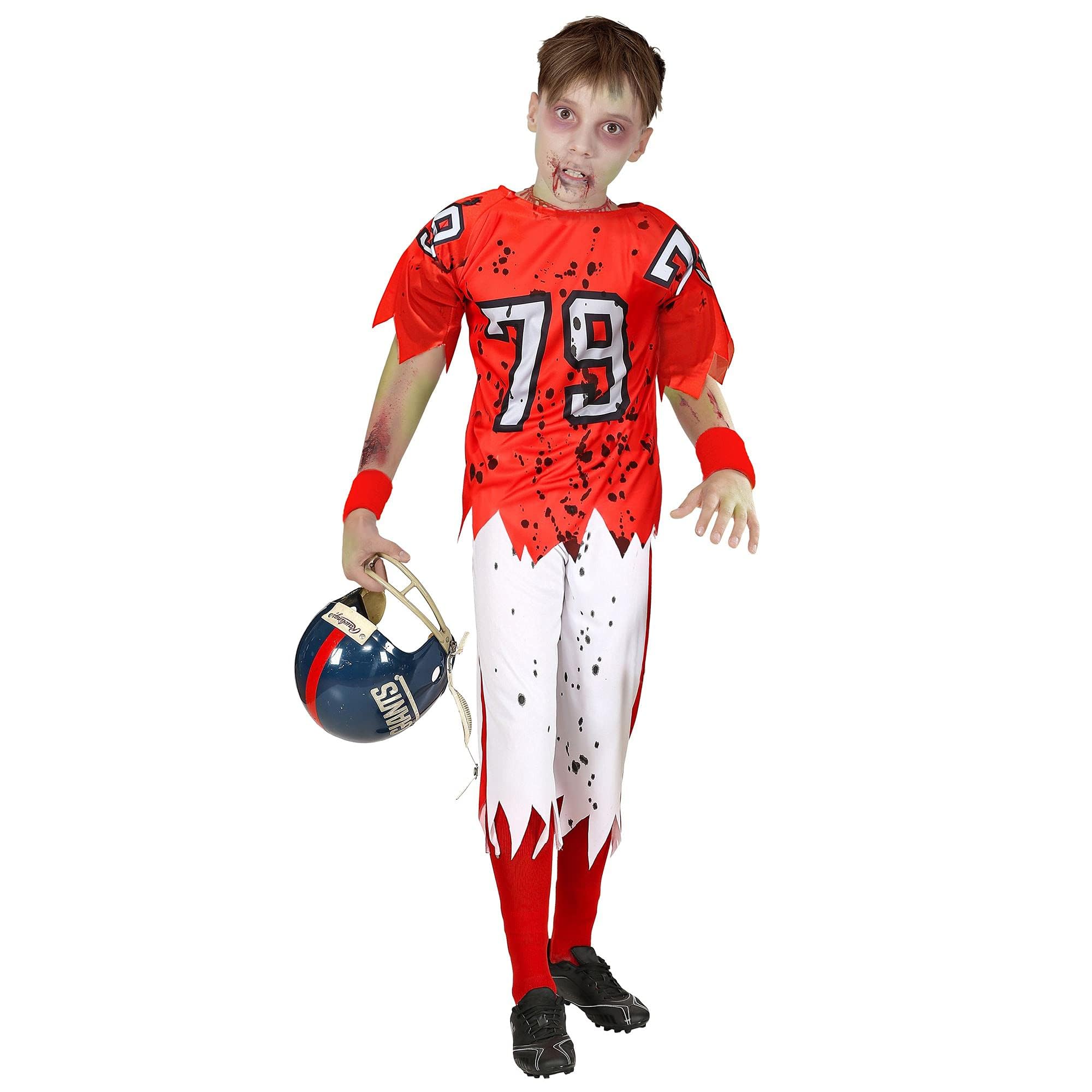 W WIDMANN MILANO Party Fashion - Zombie American Football Player Costume, for Children, Horror, Halloween, Carnival, Theme Parties