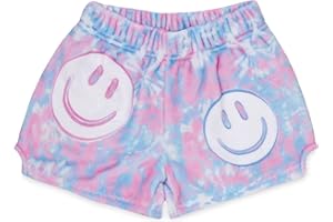 iscream Big Girls Silky Soft Pretty Print Plush Fleece Shorts - Boho Bliss Collection