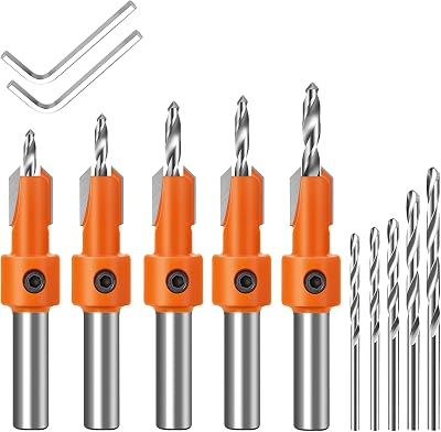 Lytool 5Pcs Quick Change Countersink Drill Bit Set 8mm Adjustable