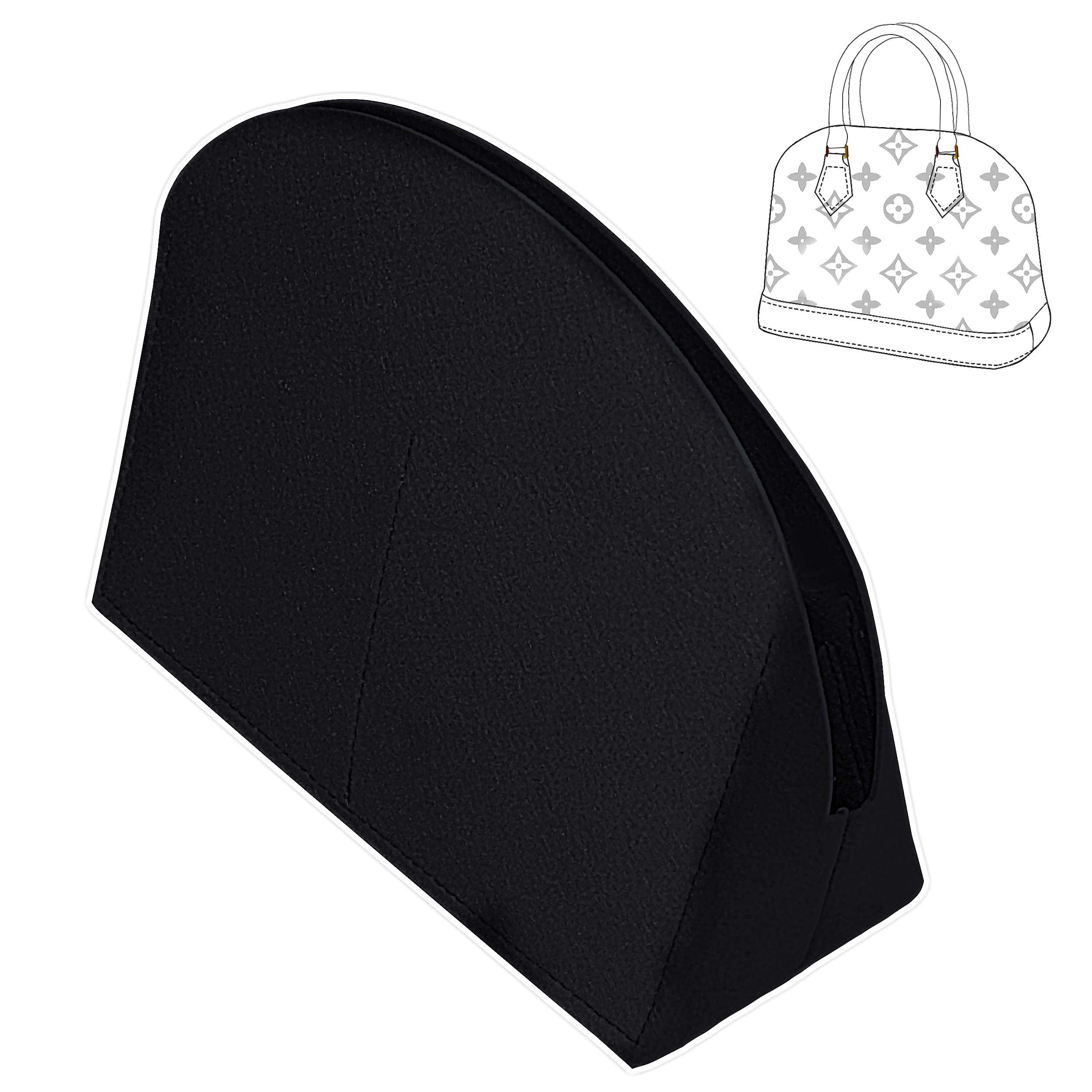 Fovasen Purse Organiser Insert Felt Handbag Organiser for Alma BB PM Tote Organiser - Alma PM,black