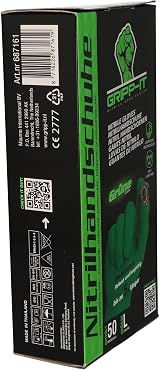 Protecton Gripp-It Nitrile Gloves - Size L - Green - 50 pcs Dispenser Box view 3