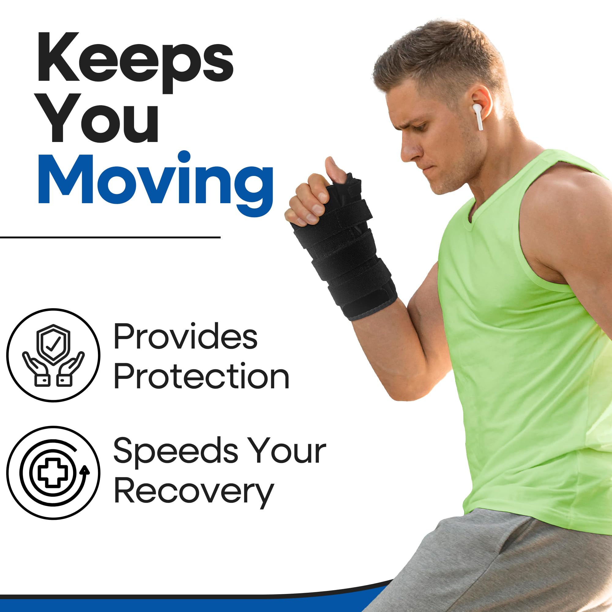 Thumb Spica Splint Right Hand & Wrist Brace | Wrist Splint and Thumb Splint to Support Sprains, Tendinosis, De Quervain's Tenosynovitis, Fractures | Trigger Thumb Brace for Carpal Tunnel (Right S/M)