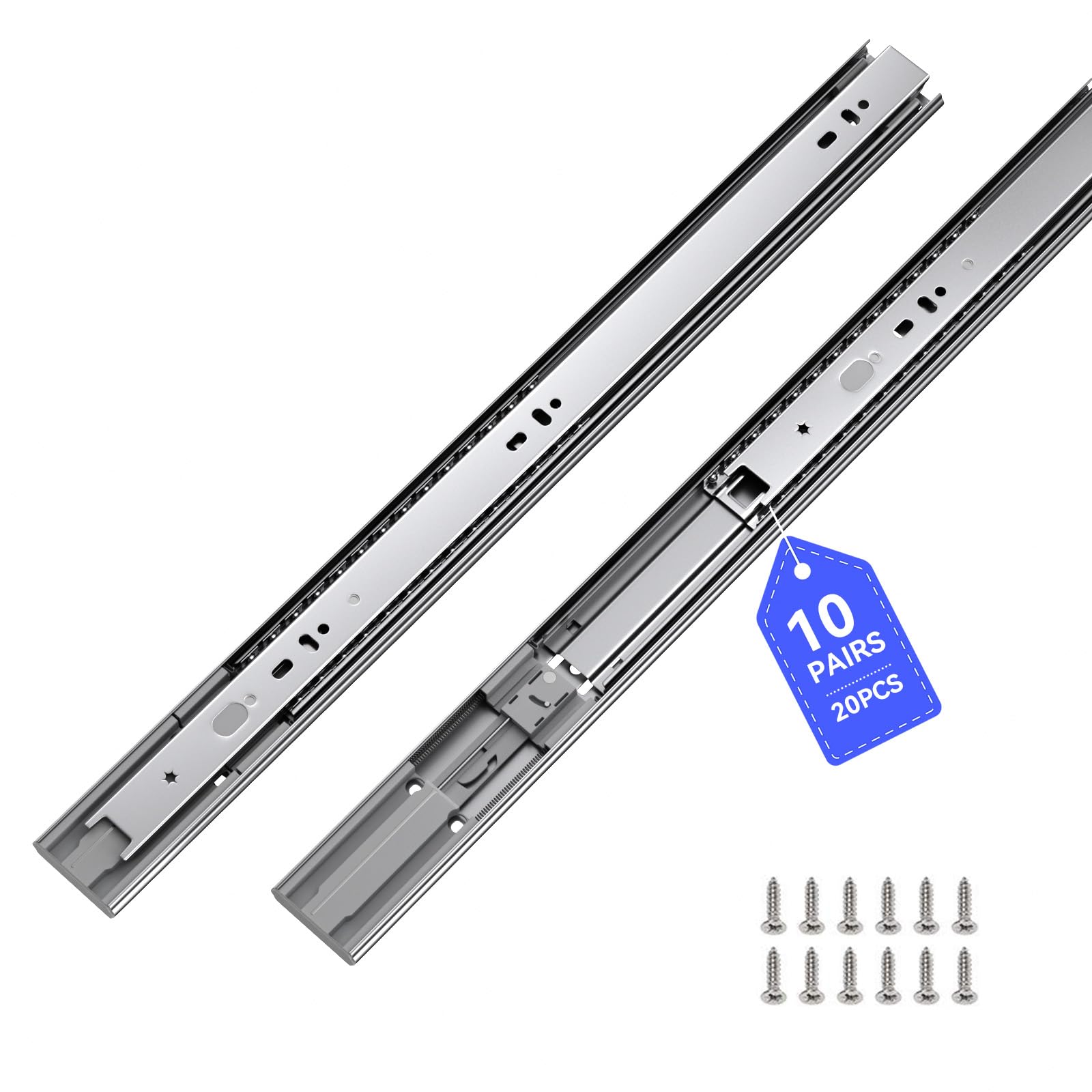 Photo 1 of LONTAN Soft Close Drawer Slides 22 Inch Side Mount Heavy Duty Cabinet Drawer Glides 10 Pairs - Ball Bearing Full Extension Kitchen Cabinet Rails 100 LB Capacity