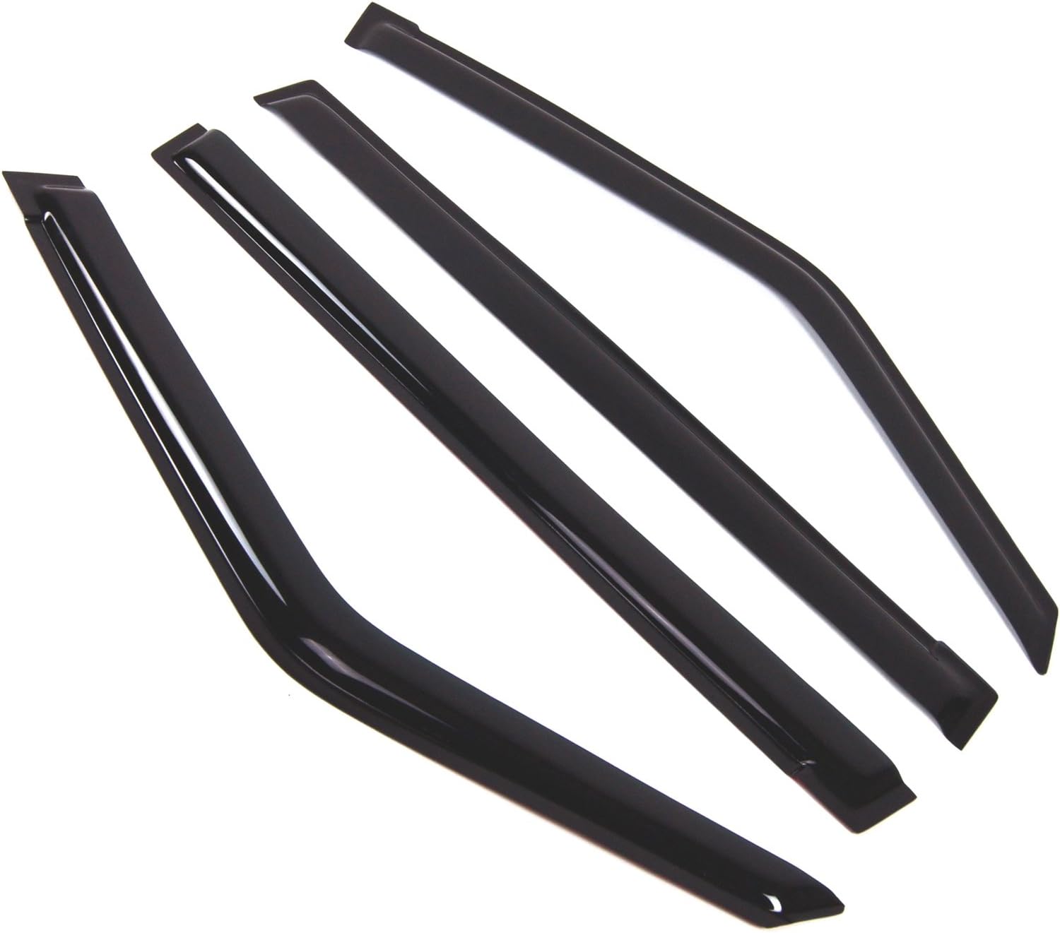 Car Window Rain Guard | Outside Mount Visors Auto Side Window Deflectors | Windows Visor Rain Shields Compatible with 2013-2017 Infiniti QX56 QX80 | 4 Pcs Set, WD2-807B, Dark Smoke