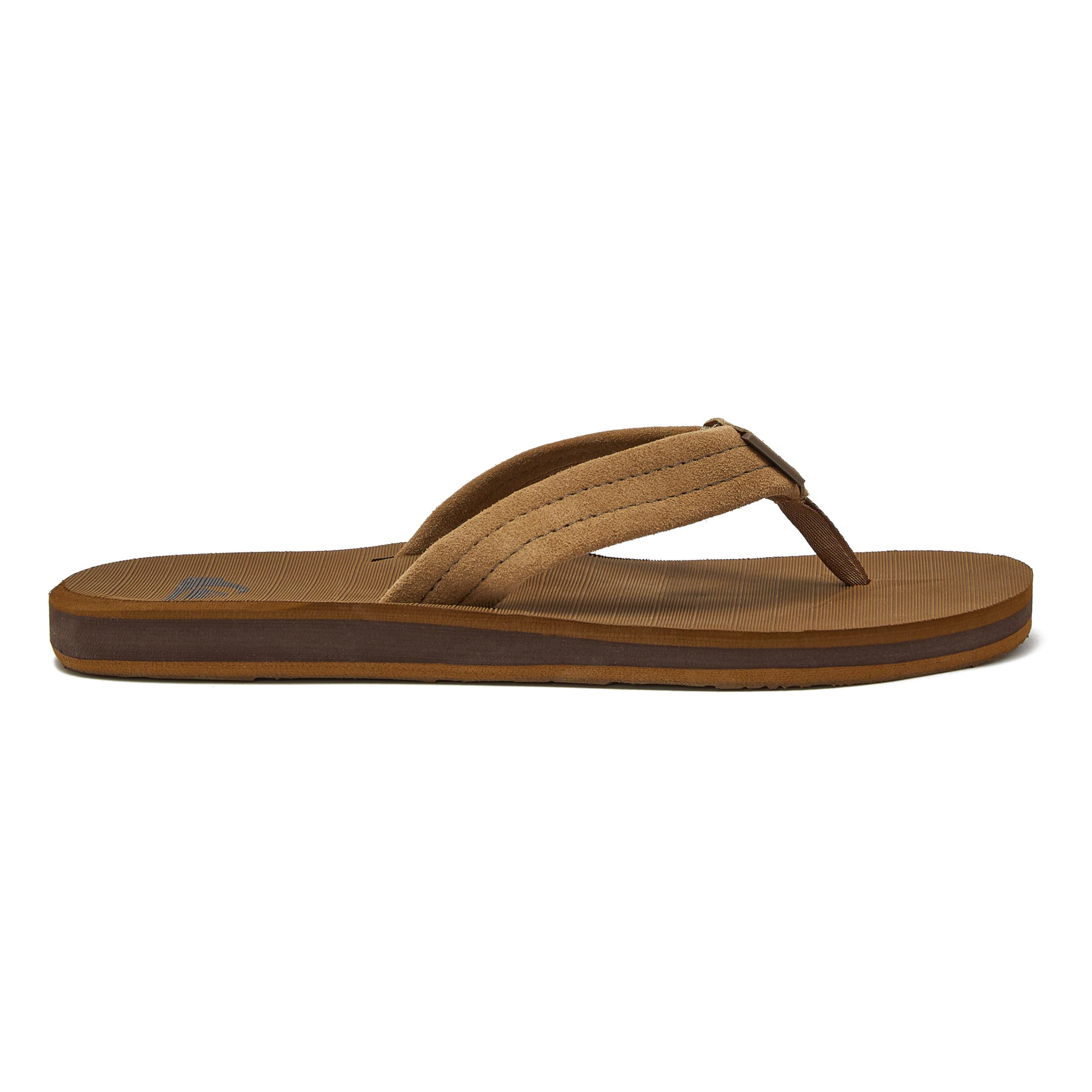 Quiksilver Carver Suede Flip Flops for Men, Arch Support Athletic Mens Sandals, Size 6 to 16 Thong Mens Slides