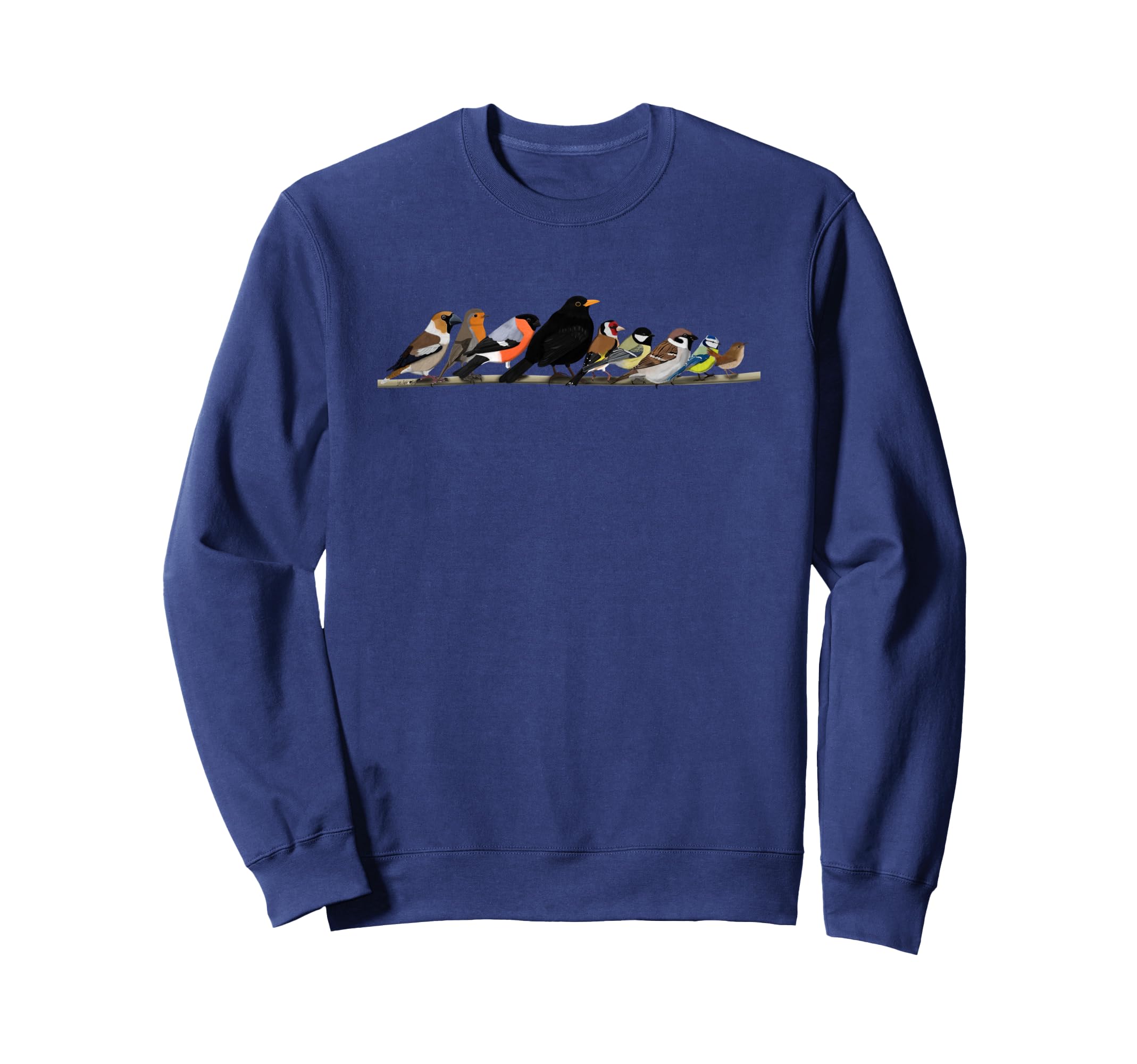Garden Birds Cuddle on a Branch Bullfinch Wren Birdlover Sweatshirt