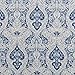 jinchan Damask Printed Curtains for Bedroom Drapes Vintage Linen Blend Medallion Curtain Panels Window Treatments for Living Room 2 Panels 63 Inch Long Blue