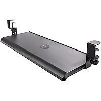 StarTech.com Under-Desk Keyboard Tray, Clamp-on Ergonomic Keyboard Holder, Up to 12kg (26.5lb), Sliding Keyboard and Mouse Dr