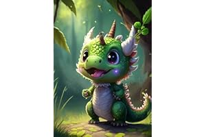 Ksxistiyt Diamond Art Painting Kits for Adults, Colorful Dragon Full Drill Diamond Dots Paintings for Beginners, Round 5D Paint with Diamonds Pictures Gem Art Painting Kits DIY Crafts Kits 12x16inch