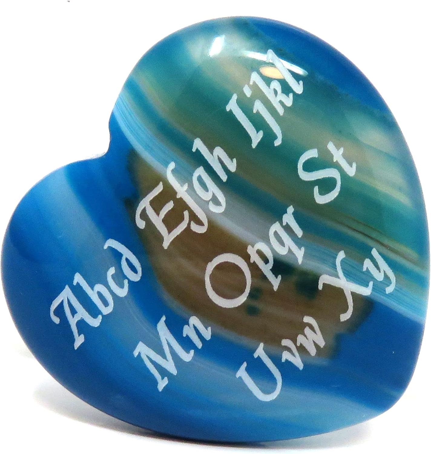 Indoor Fountains & Accessories - Innovative Surface Art Stone Heart - Custom Engraved Personalized - No Holes - Pocket Love Stone - Party Favors - Gifts - Wedding, Anniversary, Birthday, Memorial (Sand & Sea 35mm)