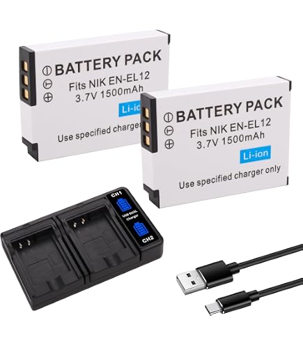Amazon.com: LCD USB Battery Charger for Nikon Coolpix S9100, S9200