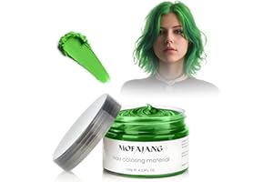 Green Temporary Hair Color Wax - SOVONCARE Washable Hair Dye for Men & Women, All-Day Hold Disposable Hair Styling Clays for Party, Cosplay & Daily 4.23 oz