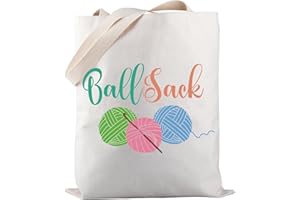PWHAOO Knitting Project Bag My Ball Sack Knitting Humor Gift Yarn Bag Knitting Bag Mothers Day Gift (Ball Sack Tote B)