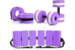 Motionchic 5 Pcs Aquatic Exercise Set Including 2 Ankle Swimming Weights 2 Lightweight Aquatic Exercise Dumbbells and Swim Belt Pool Exercise Equipment for Aquatic Aerobics Exercise