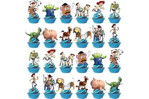 MENIPROS 48Pcs Cupcake Toppers for Toy Story,Toy Anime Story Birthday Party Supplies,Toy Party Cake Decorations
