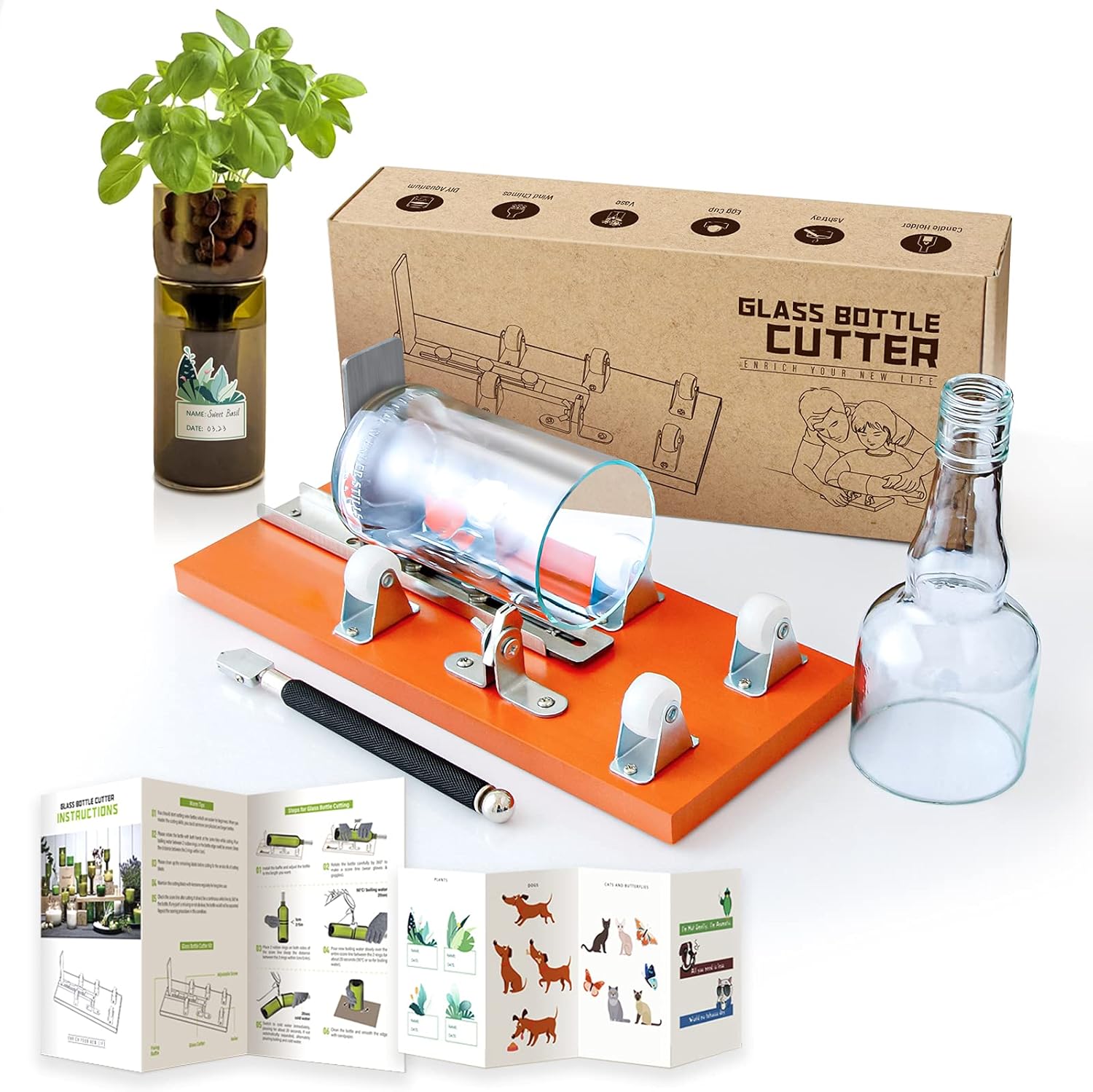 Bloomoak Professional Glass Bottle Cutter, Upgraded Bottle Cutter