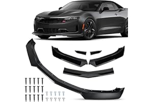 Femibon 5Pcs Front Bumper Lip Splitter Spoiler Compatible with 2016-2024 Chevy Camaro SS/ 2019-2024 LT LS RS, Air Chin Body Kit Accessories (Gloss Black)