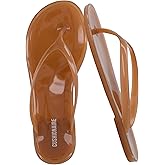CUSHIONAIRE Splash Jelly Flip Flops for Women With Flexible Sole, Soft Footbed Summer Sandals for Women