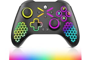 GAMROMBO LED PC Wireless Controller Compatible with PC Windows,iOS,Android,Steam,PC Gaming Controlle with TURBO,Macro Function