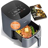 Cosori Air Fryer Pro LE 5 Qt, 9-in-1, Ceramic Coating, Shake Reminder, Grey | 7 presets with Reheat, Keep Warm, Max 450°F, 85