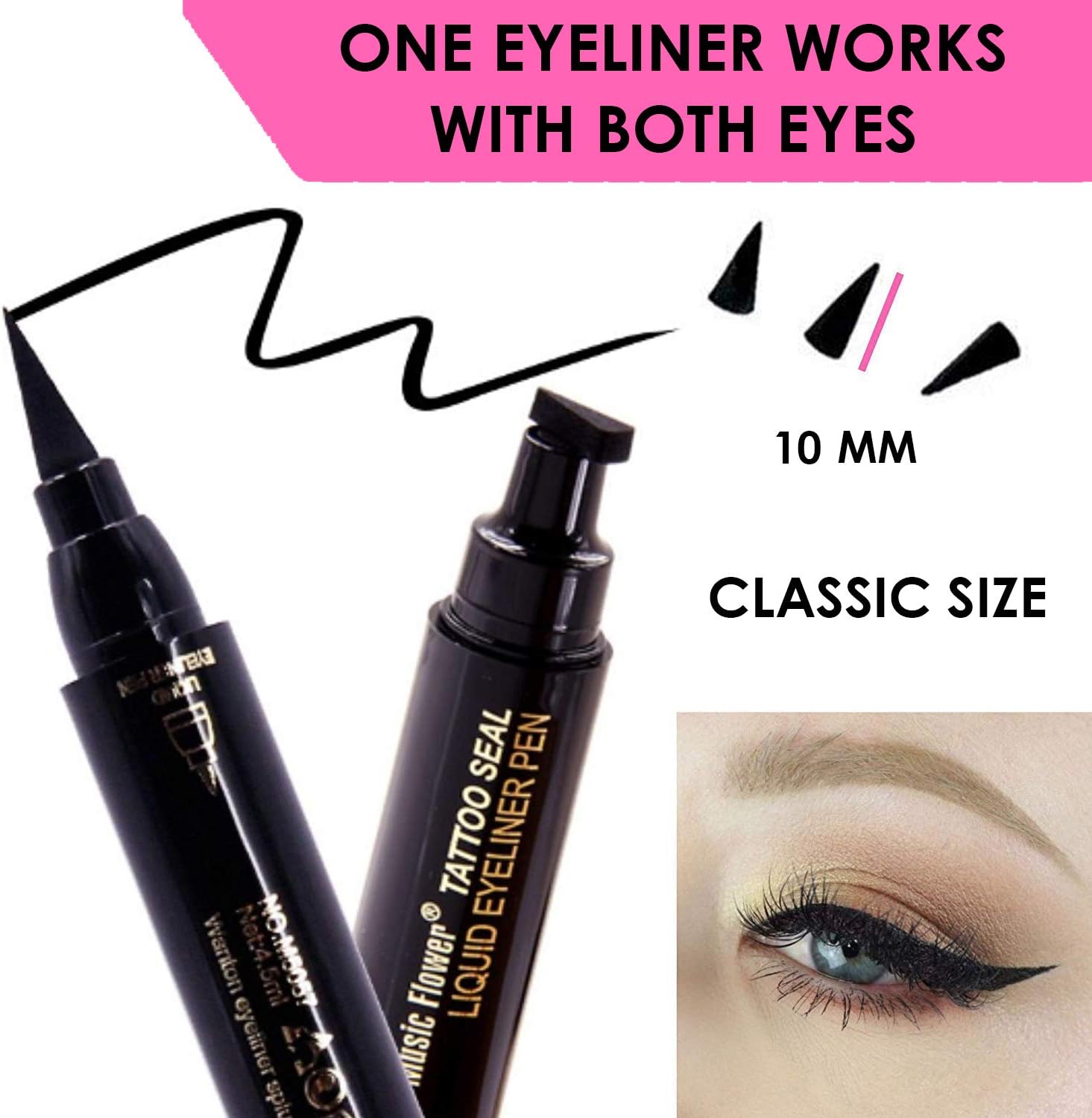 Black Liquid Eyeliner, Cat Eye Stamp eyeliner, Eye Liner Stamp Perfect Wings, Wingliner