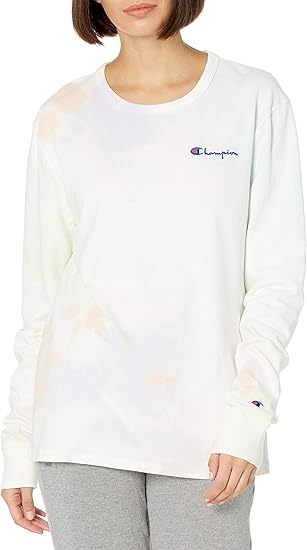 Champion レディース ボーイフレンド長袖tシャツ クラウド染料 Us サイズ X Small Tシャツ カットソー 通販 Amazon