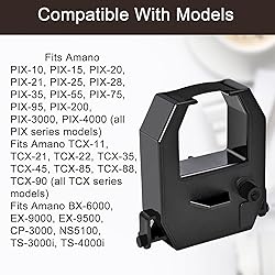 (2 pack) Replacement Ribbon Fits Amano PIX And TCX