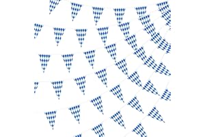 90SHINE 230 Feet Oktoberfest Bavarian Pennant Banner - Hanging Check Flag German Themed Party Decoration
