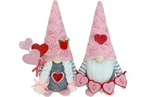 KnomeKo Valentine Gnomes Decorations for Home Valentines Day Tiered Tray Decor Pink Valentine Gnomes Plush Scandinavian Tomte Elf Holiday Gnomes Ornaments Valentines Day Gifts for Her