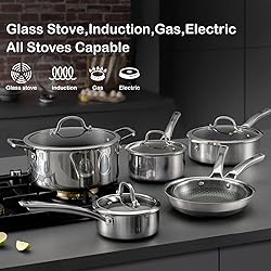 Sauce pan with lid,1.5 Quart Hybrid Nonstick Sauce