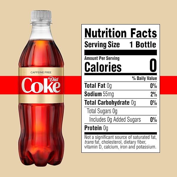 DIET COKE CAFFEINE FREE SODA SOFT DRINK, 16.9 FL