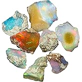 CRYSTALIS 25 carats Natural Rainbow Ethiopian-Opal, Birthstone, Loose Gemstone Wholesale Bulk Rough Jewelry Making Supply, Chakra & Healing Raw Stones, Wire Wrapping, DIY, Gem Collection, A+ Grade