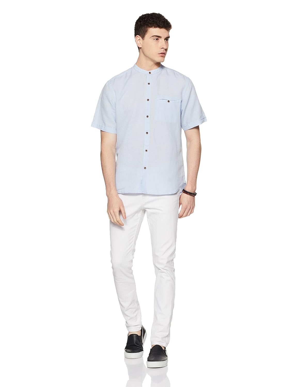 marks & spencer men's plain regular fit casual shirt