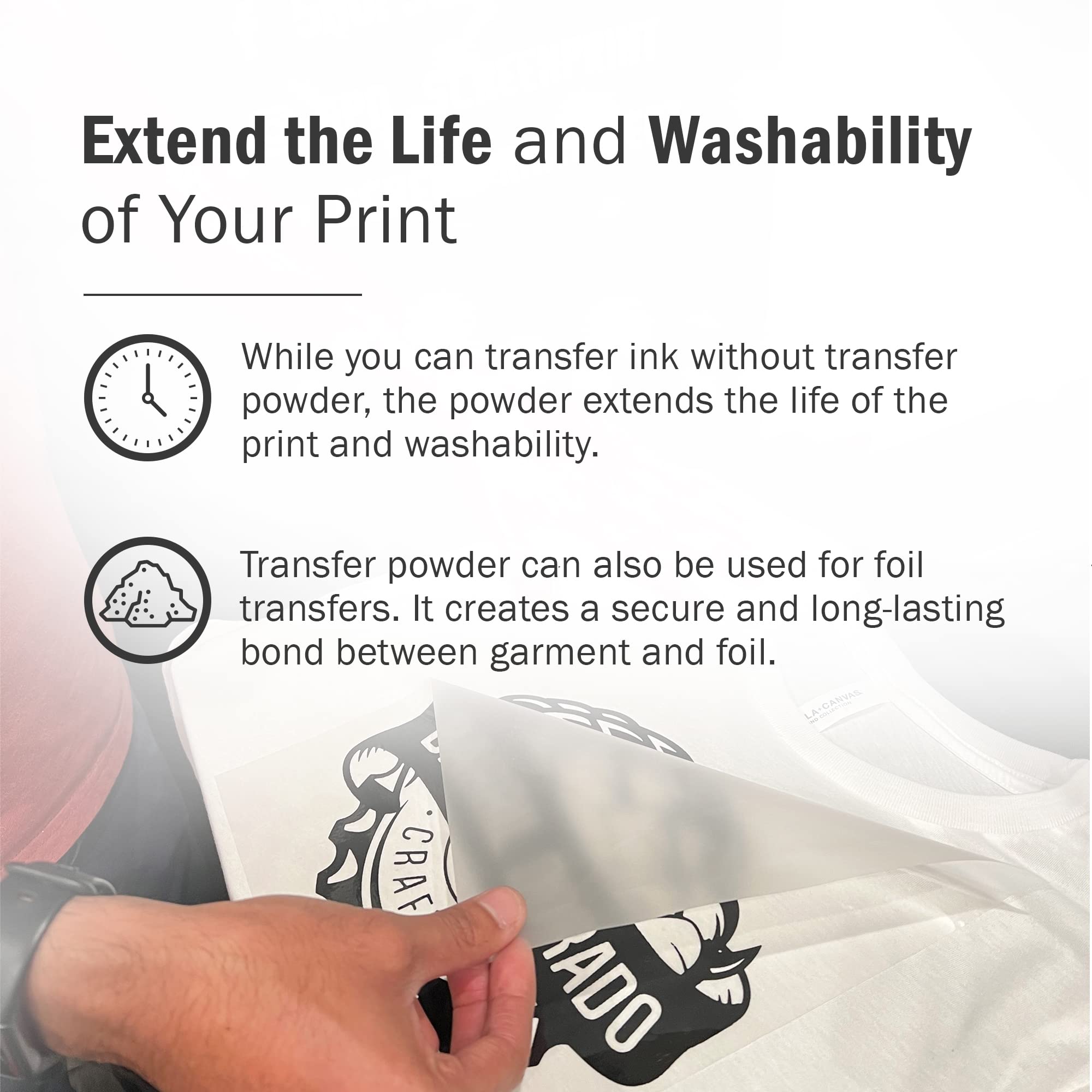Ecotex® Plastisol Transfer Powder Screen Printing (1LB) - Bonding Powder to Heat Transfer Ink, Extends Screen Print Life, Heat Press Plastisol Transfer Powder - Iron On Transfer Powder for Fabric