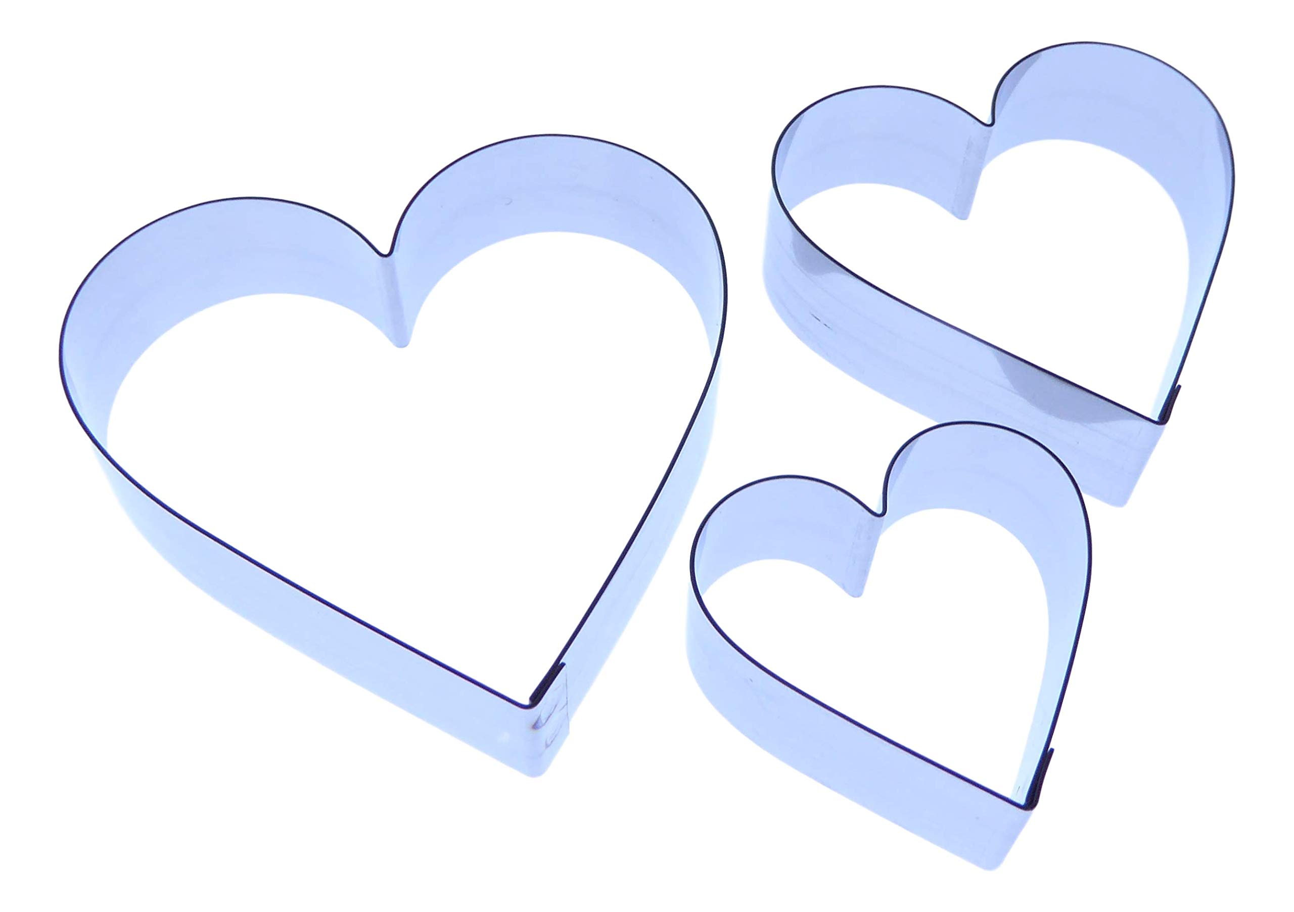 Heart Cutter Set (30/40/50mm) - Stainless Steel Sugarcraft Cutter - Valley Cutter Company - Sugarcraft, Cake Decorating, FIMO, Polymer and Precious Metal Clay