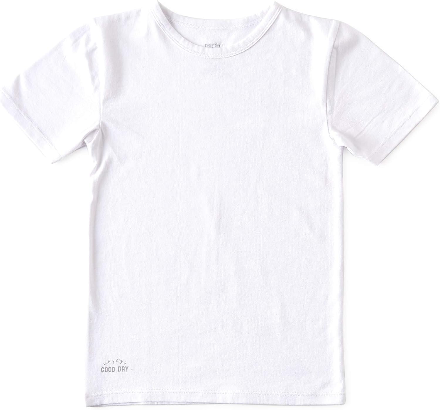 little label Weiße Tshirts Kinder Kurzarm Unterhemd Jungen Weiße RundhalsAusschnitt T