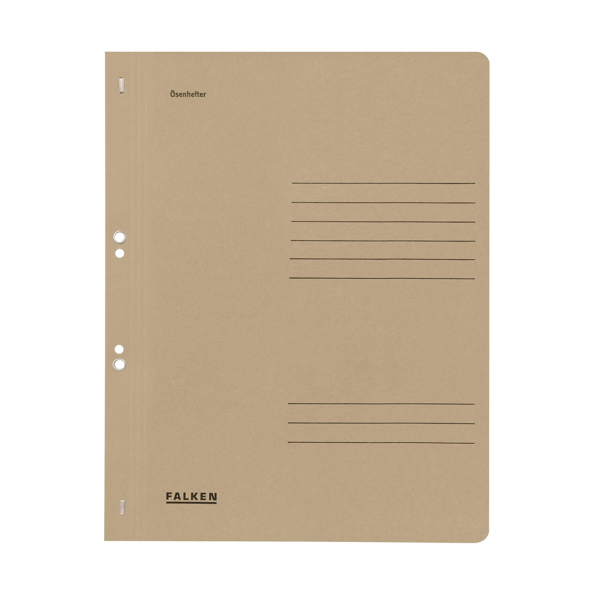 Exacompta - Ref 80003916001F - FALKEN - Eyelet Full-Cover Flat Files - A4 (210 x 297mm) in Size, 250gsm Recycled Manilla, Holds Up to 200 Sheets - Grey (Pack of 50)